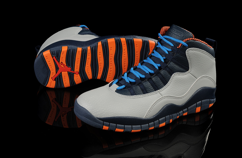 2014 New Arrive Air Jordan 10 (X) Retro Mens White/Blue